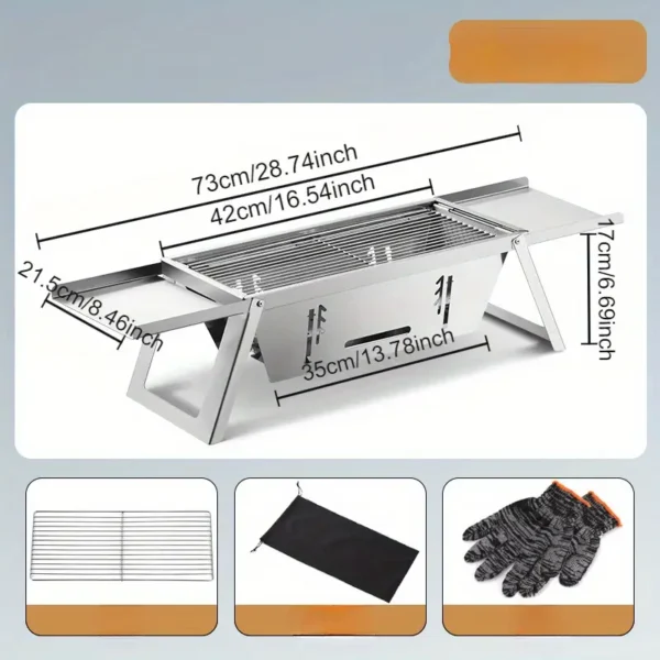 1727234323477-3a17f11287f24898a7b172f6e971095a-goods 1pc Stainless Steel Portable BBQ Grill