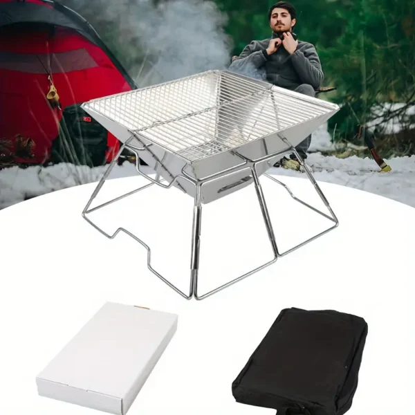 4990a1e1-c2c5-4fdf-8d31-a6c8f59eb429 Portable Stainless Steel Folding Grill