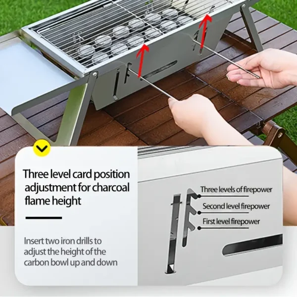68fcdb45-de89-4079-845b-c0aa9e350dfd 1pc Stainless Steel Portable BBQ Grill