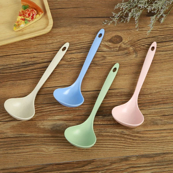 sg-11134202-7rbn4-m5kgcrjwmjvb61.webp Long Handle Soup Spoon | Wheat Straw Large Soup Ladle | Lightweight Kitchen Serving Spoon